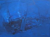 Lost in the Blue, 2024, Acryl auf Leinwand, 140x90cm